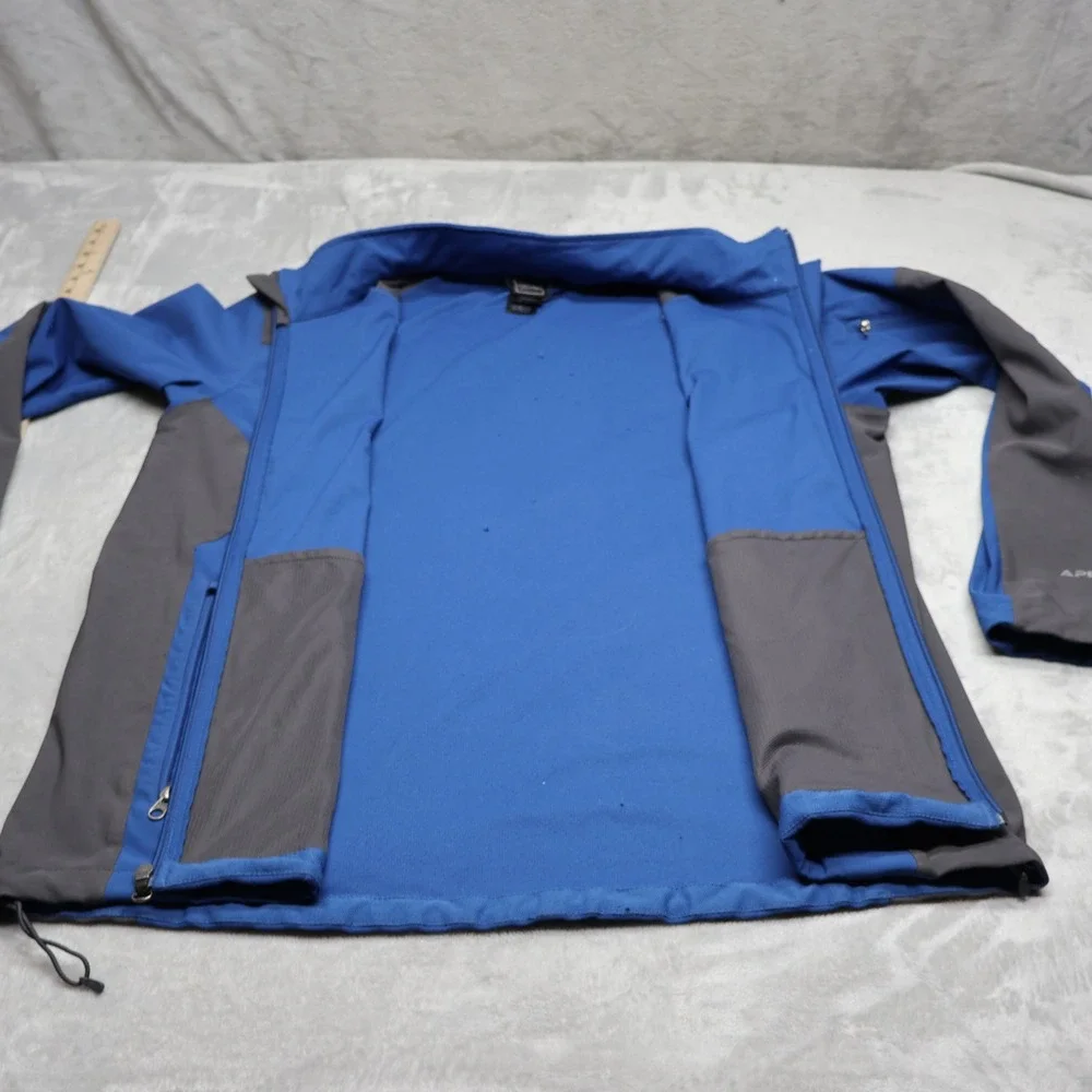 North Face Jacket Men XXL Blue Apex Softshell Rain Wind Full Zip Outdoor READ